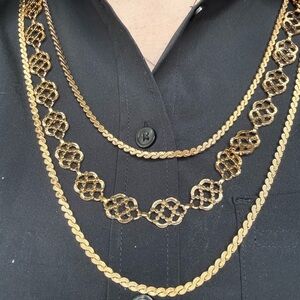 Vintage Monet Gold Layered Necklace